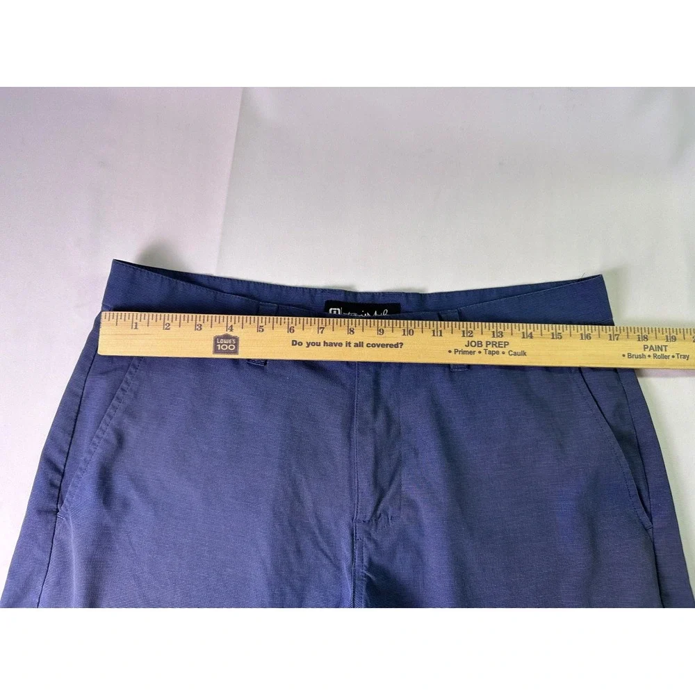 TravisMathew Golf Shorts Blue Heathered Stripe Performance Stretch Hybrid Men 33